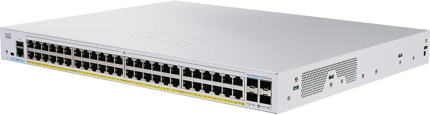 Cisco CBS350-48FP-4G 48-Port Gigabit PoE+ Layer 3 Managed Network Switch with 4 SFP Uplinks