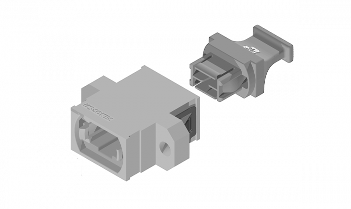 MTP Adapter, Gray, Standard Footprint, Full Flange Aligned