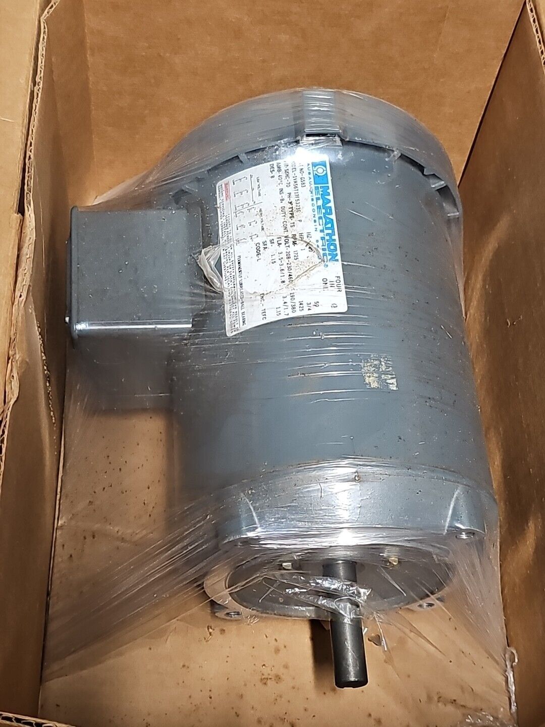 56T17F5323J | Marathon Electric Motor 3 Phase 1425-1725 RPM 3/4-1 HP