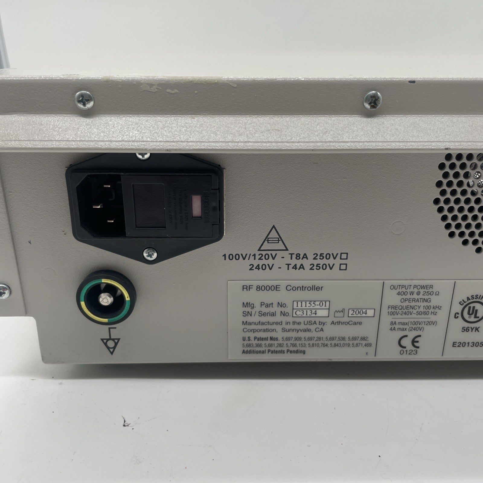 ArthroCare – Coblator II electrosurgical unit – RF8000E – with flow control valve unit and footswitch