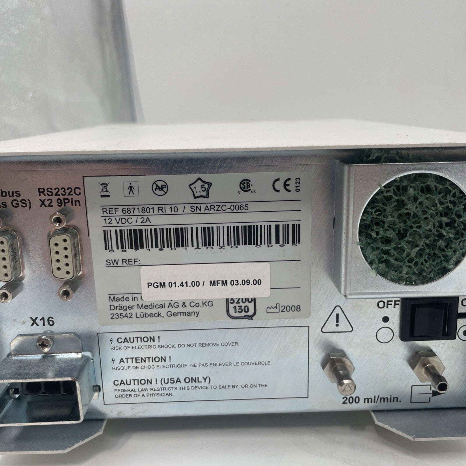 Dräger Sucio Four Oxi Plus Ref: 687 1801 W/ Water lock 2  30 Day Warranty!
