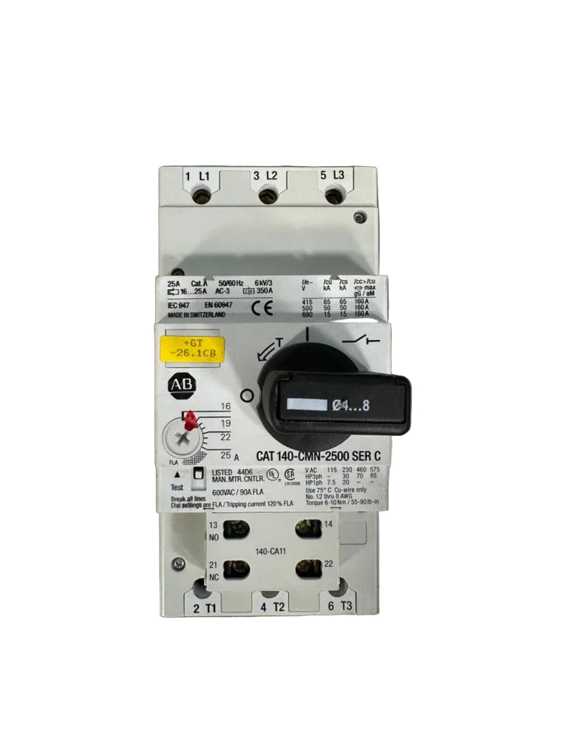 Allen Bradley 140-CMN-2500 16-25A 3-Pole Motor Protector Circuit Breaker