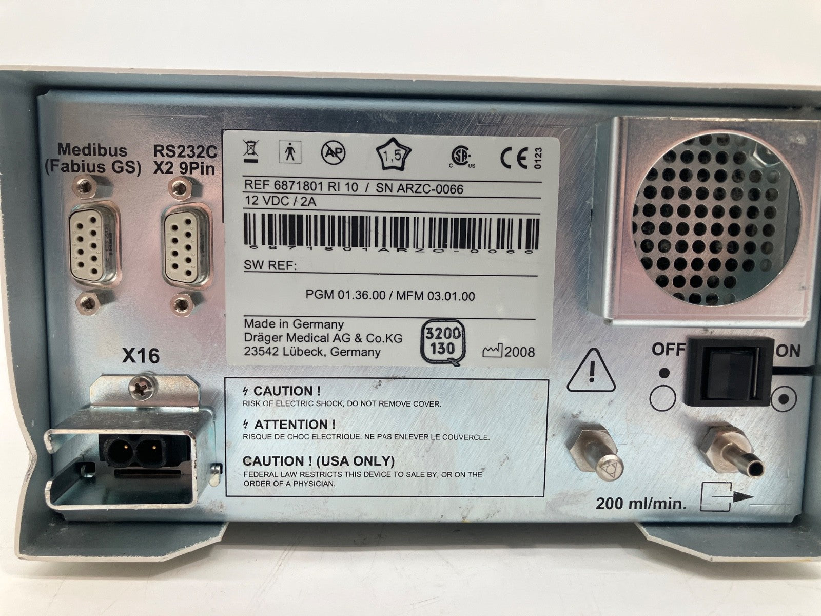 Drager Scio Four Oxi Plus Gas Module 30 Day Warranty!