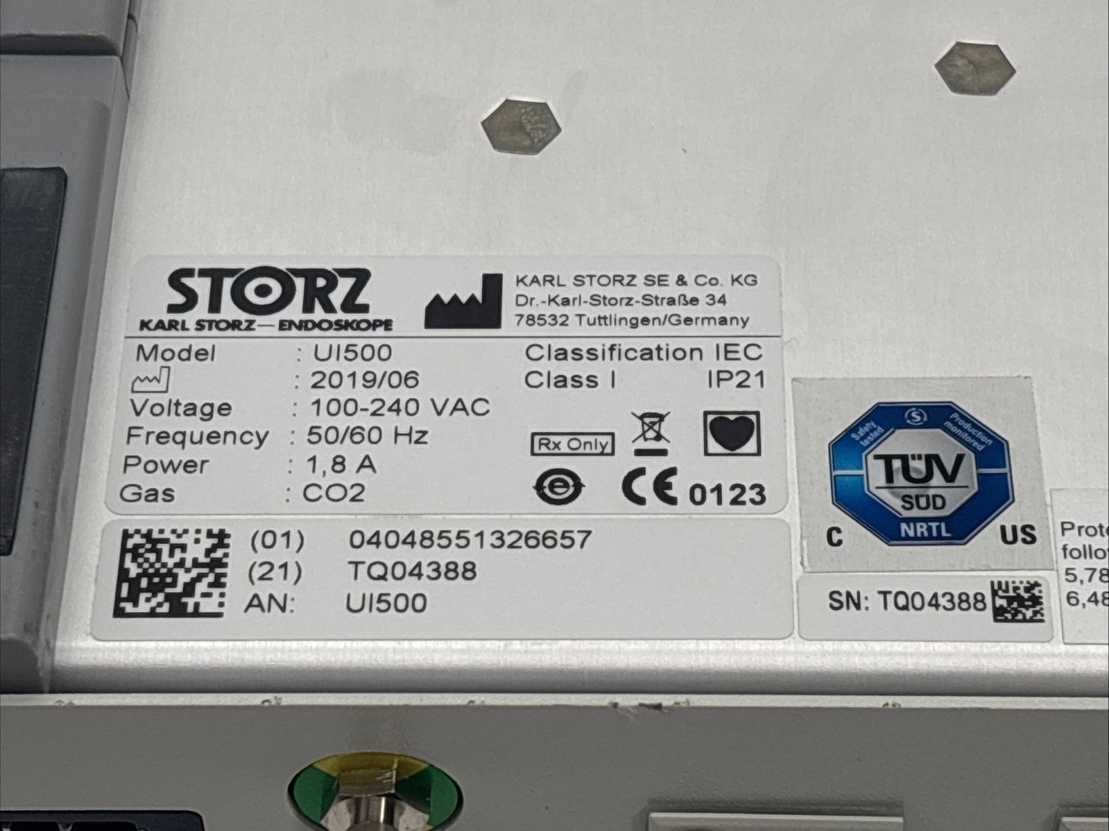 Karl Storz UI500 Endoflator 50 Liter Insufflator - 30 Day Warranty!