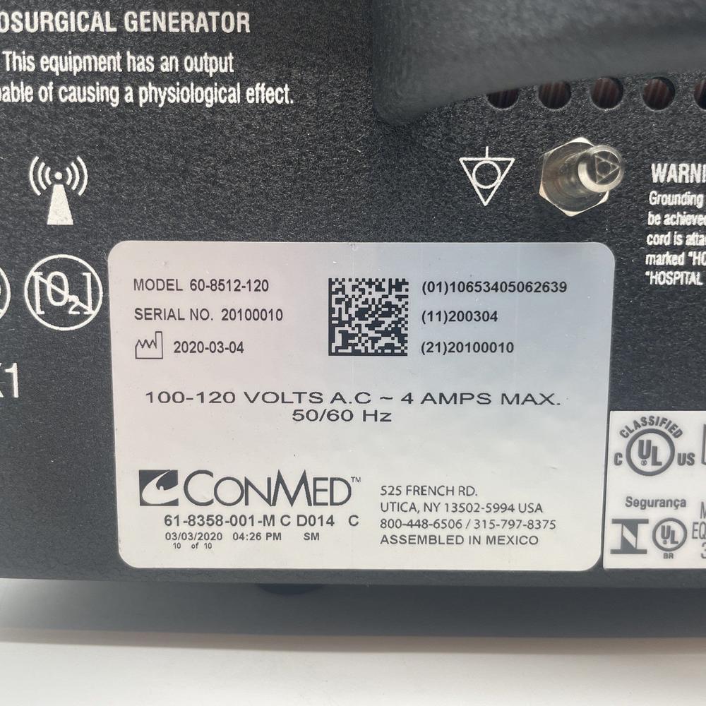 ConMed – BiCap III electrosurgical unit – RF12000 – 30-day warranty