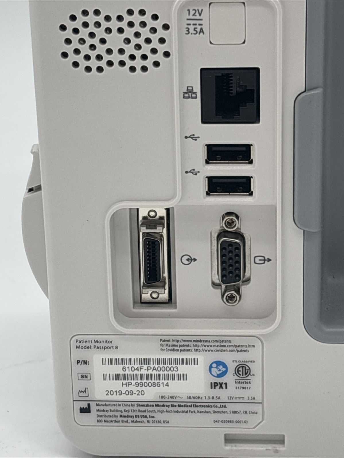 Mindray Passport 8 Patient Monitor W Cables Nellcor SPO2 — 30 Day Warranty!