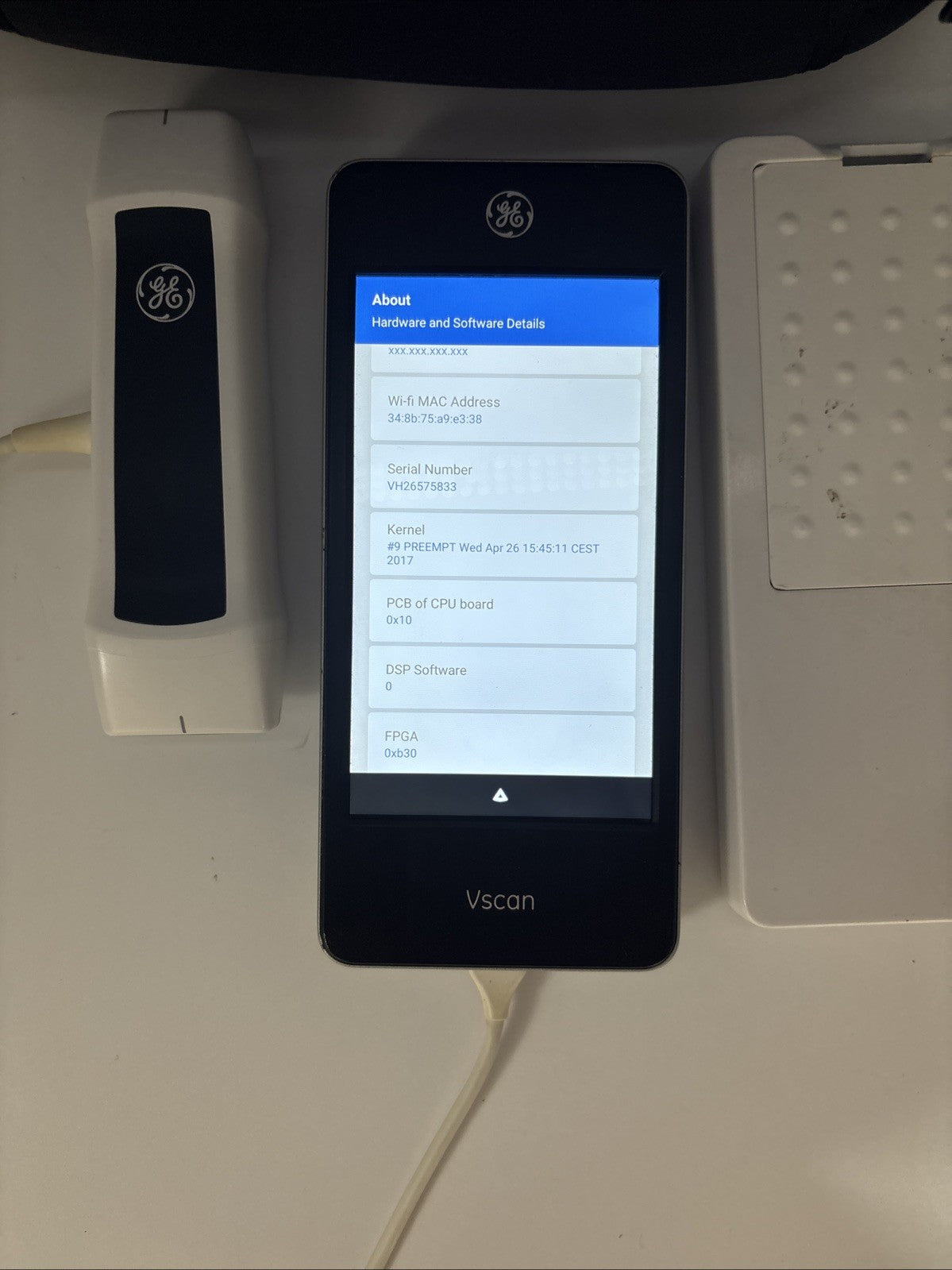 GE Vscan Extend Ultrasound w/ 2 Batteries + 1 Charger Dock NO POWER SUPPLY!