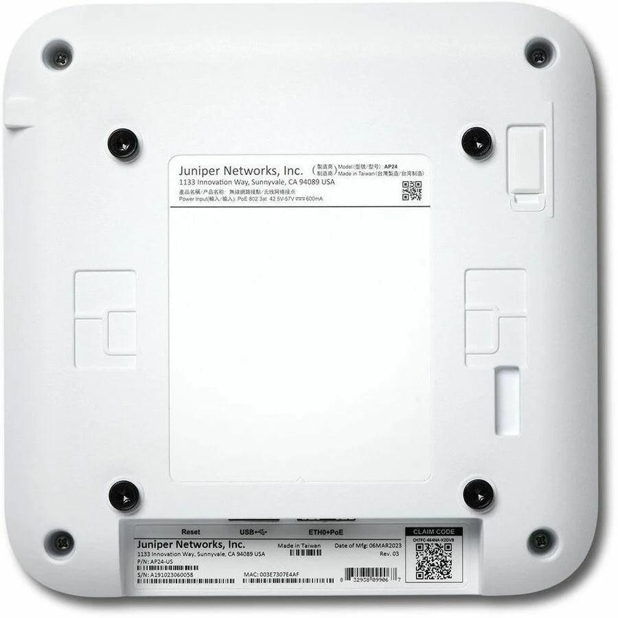 Juniper AP24 Tri Band Wi-Fi 6E IEEE 802.11ax 3.60 Gbit/s Wireless Access Point - Indoor