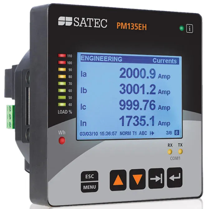 SATEC PM135EH Multi-Functional Power Meter with Harmonic Analysis and LCD Display