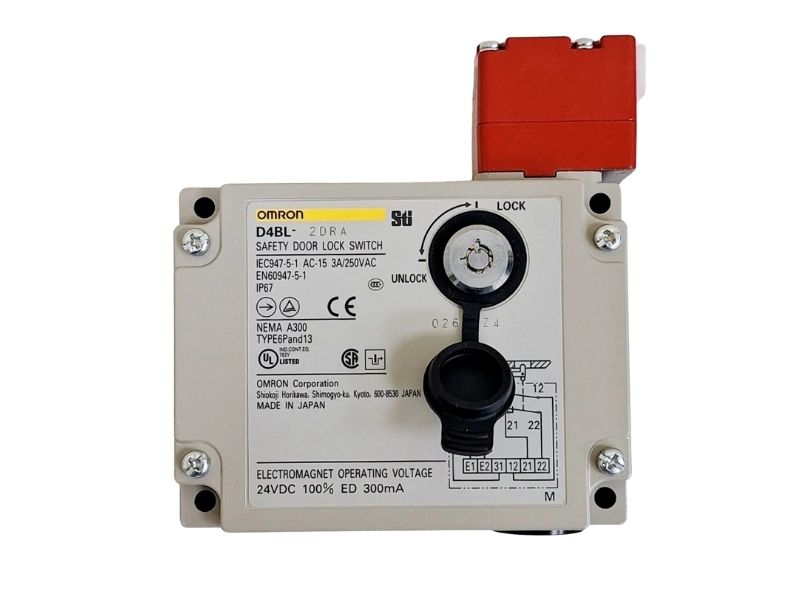Omron D4BL-2DRA Safety Door Interlock Switch Key Lock 250VAC 3A IP67