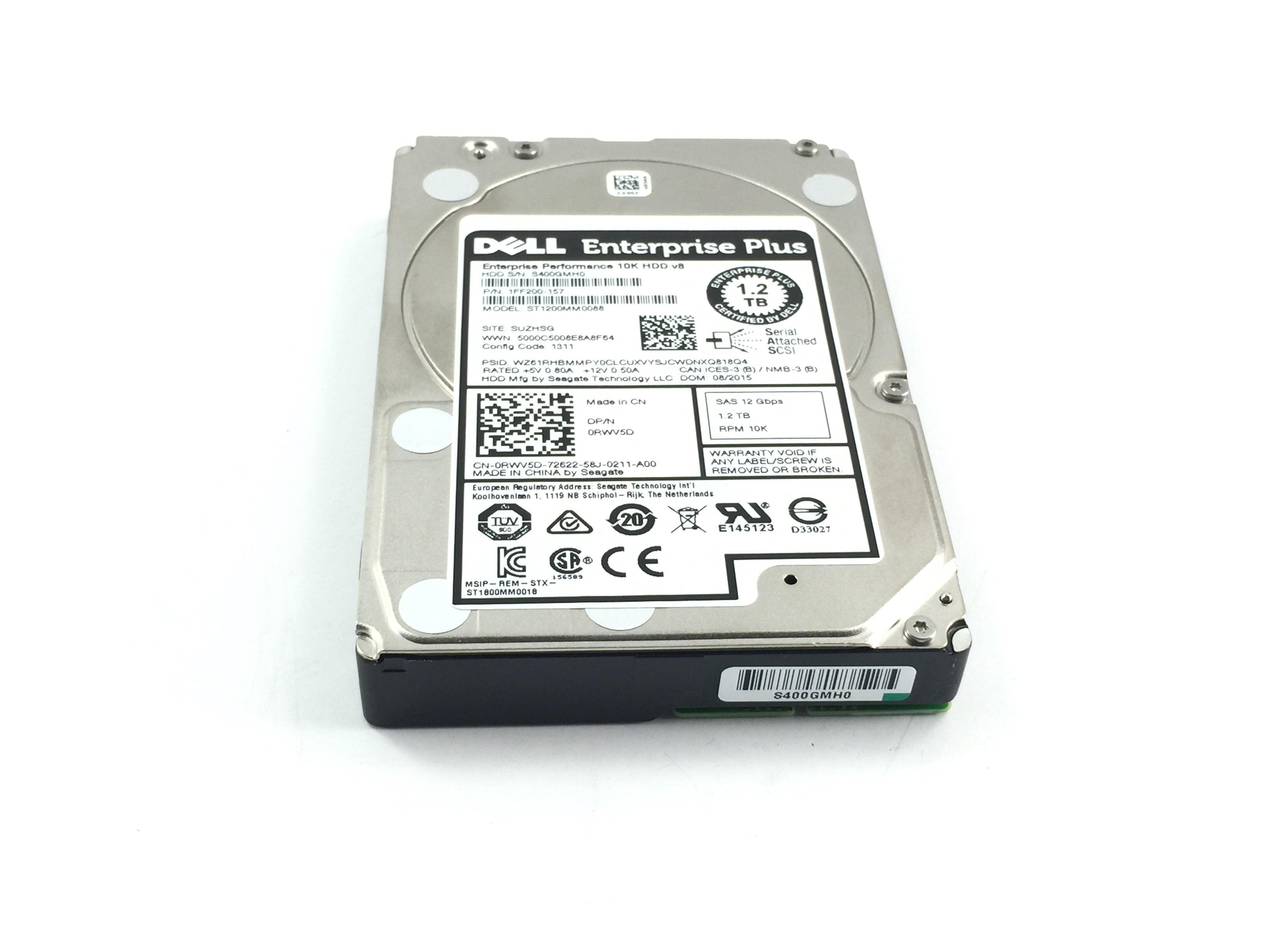 Dell Enterprise 1.2TB SAS 12G 10K 2.5'' Hard Drive 0RWV5D RWV5D ( NO TRAY)