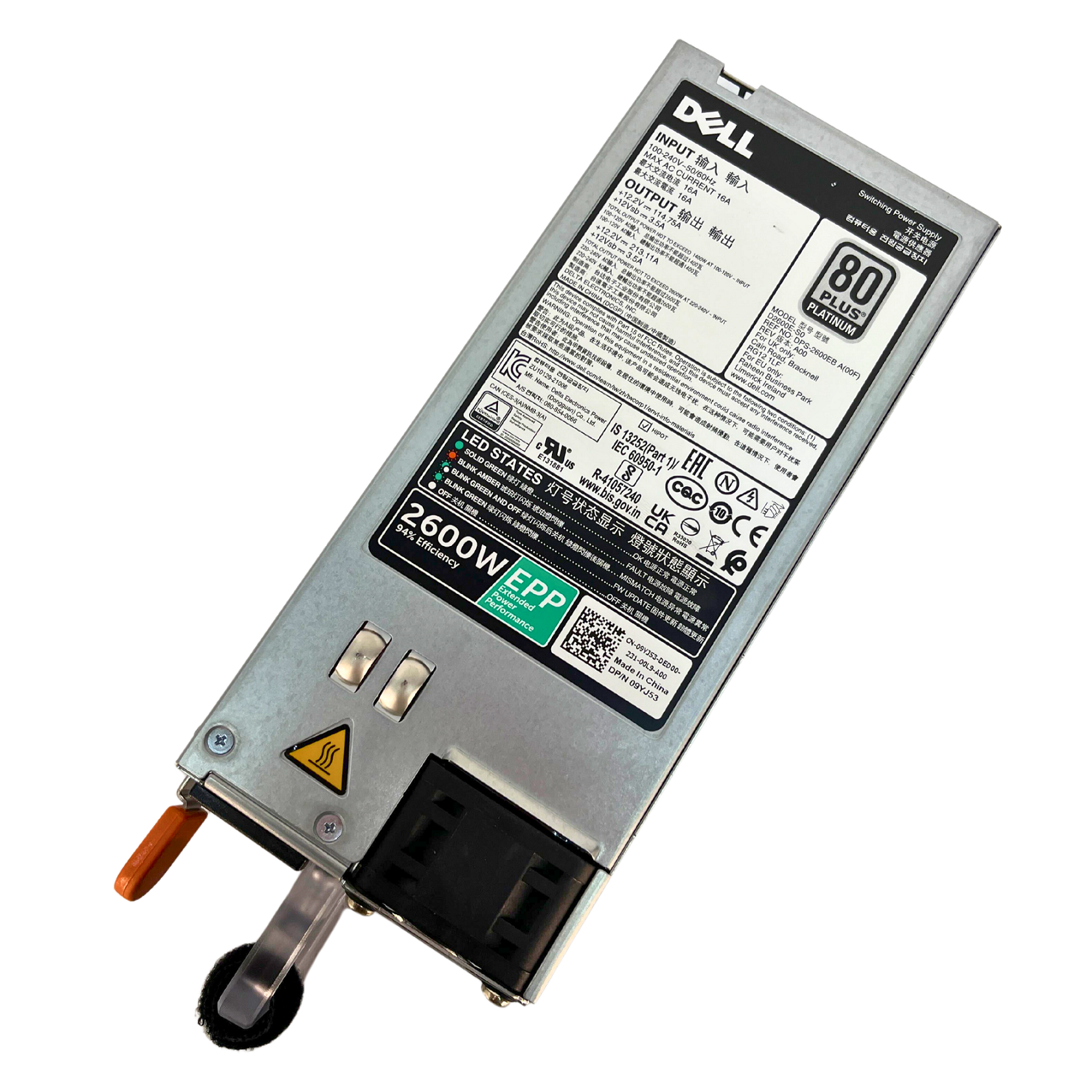 Dell 2600W EPP 80Plus Platinum Power Supply Unit (9YJ53)