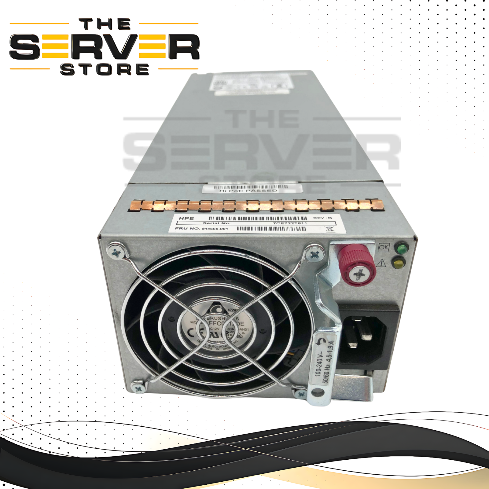 HPE MSA2040 595W Platinum Hot-Swap Power Supply for Synergy 12000 Frame. OEM by Artesyn. P/N: 7001540-J000 REV AH, 81-00000104-00-01 REV: A, 814665-001.