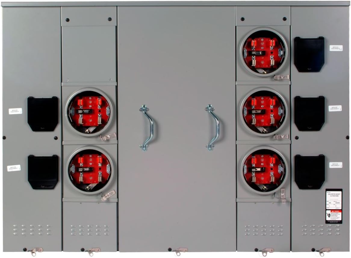 Siemens WP4511 400A 1-Phase Uni-Pak Meter Pack 5 Gang 4J Ring Multi-Position Panel