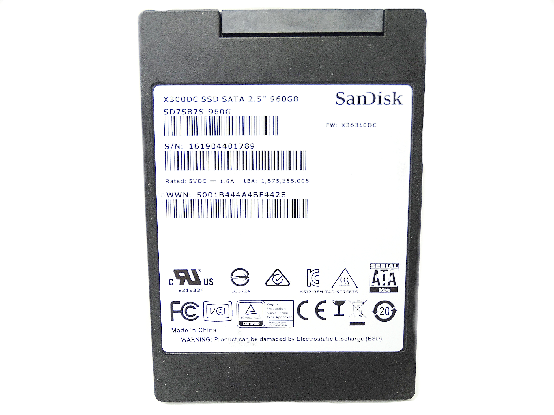 Sandisk X300DC 960GB 6GB/s 2.5'' SATA SSD Solid State Drive (SD7SB7S-960G)