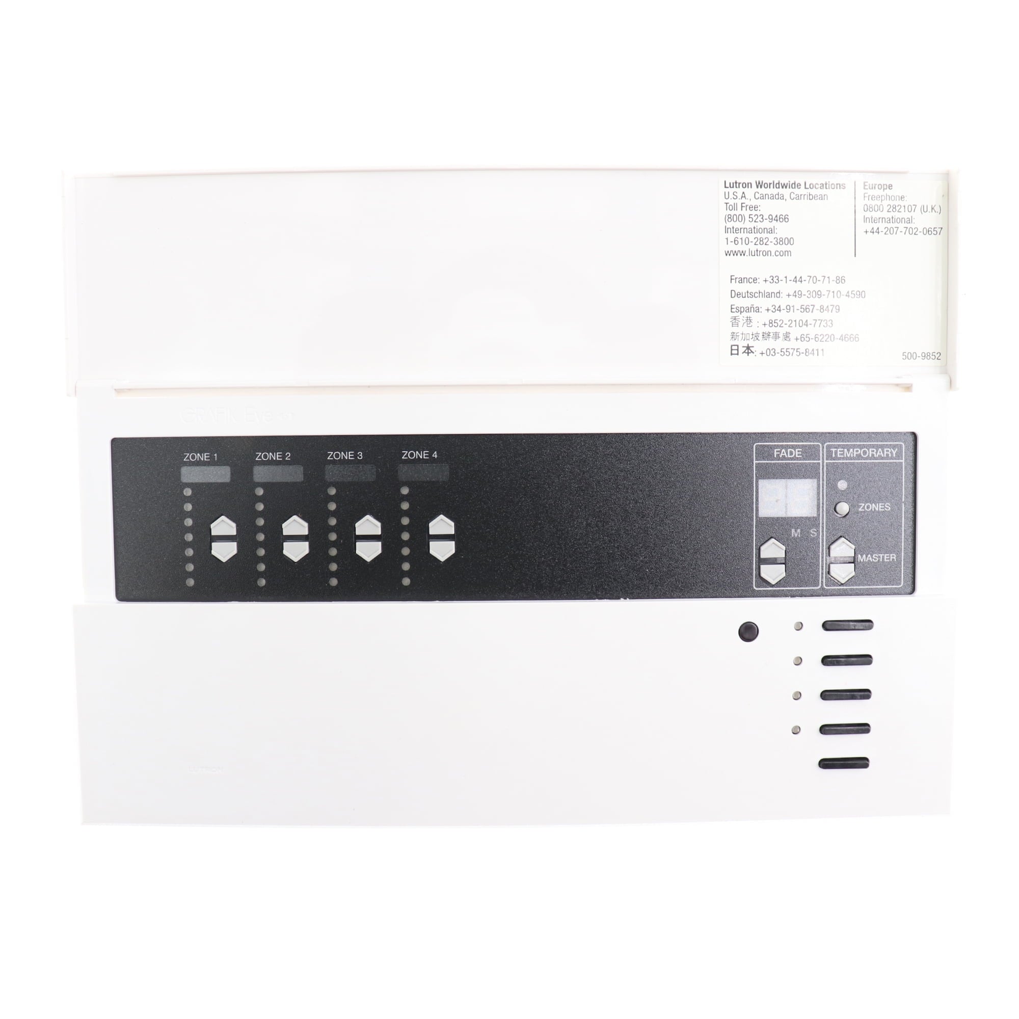 GRX-3104-A-WH | Lutron 4-Zone Main Control Unit – GRAFIK Eye 3100 Series, 120V, White Finish