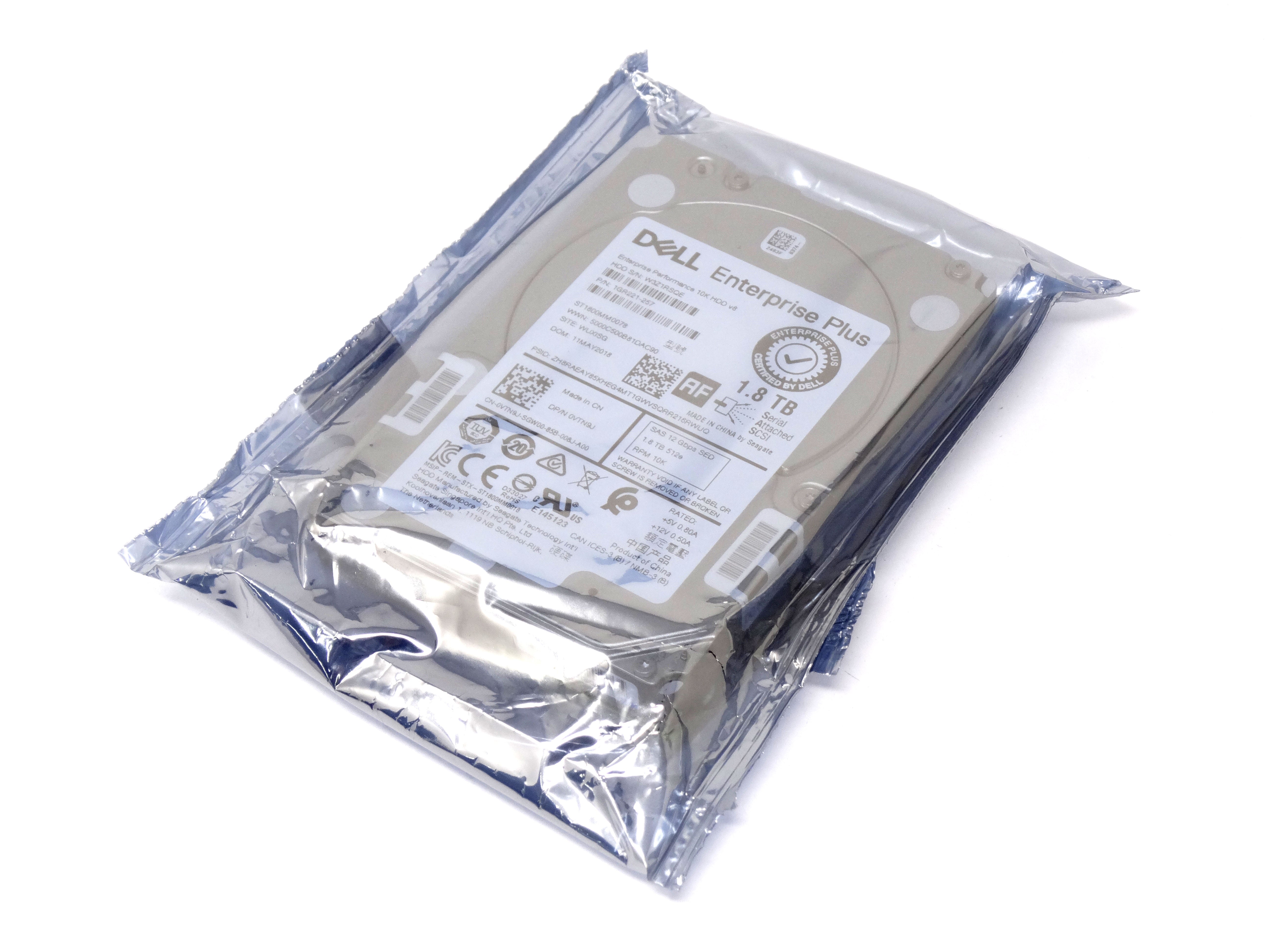 Dell Enterprise Plus 1.8TB 10K SAS 12Gbps 512e 2.5'' SED Hard Drive (VTN9J)