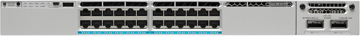 Cisco WS-C3850-24XU-E Catalyst 3850 24-Port Multi-Gigabit UPoE Managed Switch with Modular Uplinks