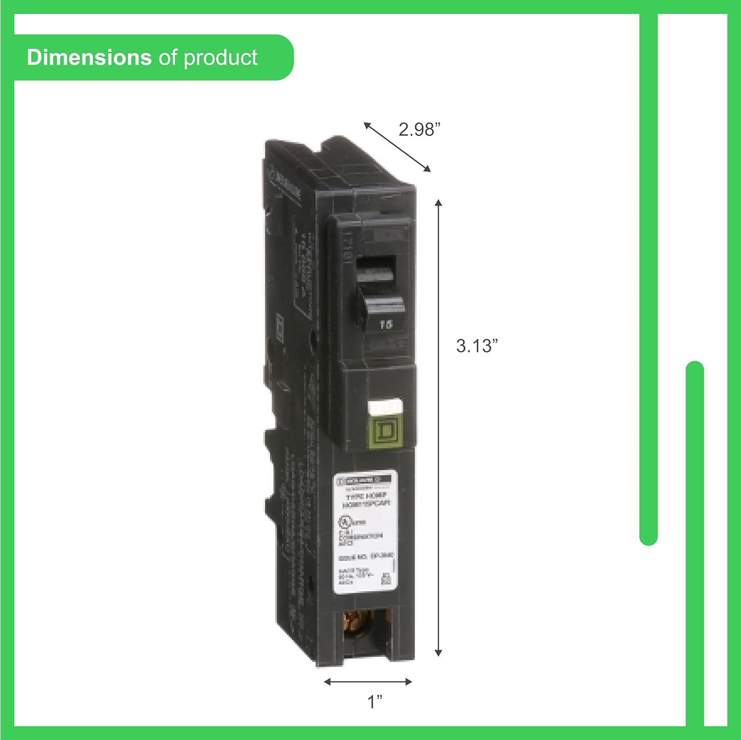 HOM115PCAFIC | Square D Homeline 15A 1-Pole Plug-On Neutral CAFCI Circuit Breaker