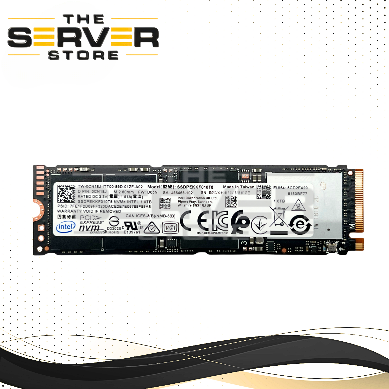 Dell 1TB NVMe 2280 M.2 PCIe G3 x4 SSD Intel Pro 7600p SSDPEKKF010T8 0CN18J CN18J