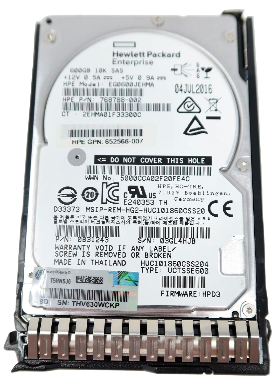 HP 781516-B21 600GB 12G SAS  2.5" 10K SFF 781577-001 Hard Drive