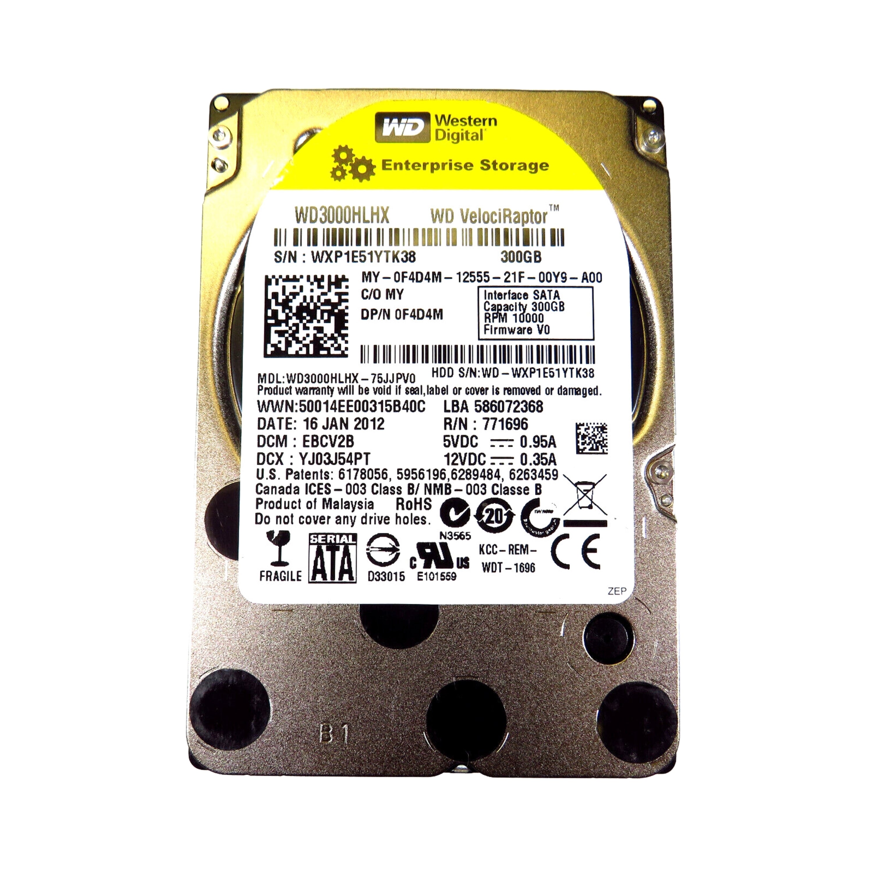 Dell F4D4M 2.5" 300GB 10000RPM SATA III Hard Disk Drive (HDD), Silver (Refurbished)