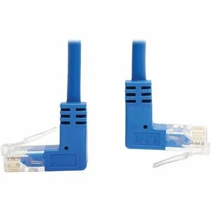 Eaton Tripp Lite Series Up/Down-Angle Cat6 Gigabit Molded Slim UTP Ethernet Cable (RJ45 Up-Angle M to RJ45 Down-Angle M), Blue, 15 ft. (4.57 m)