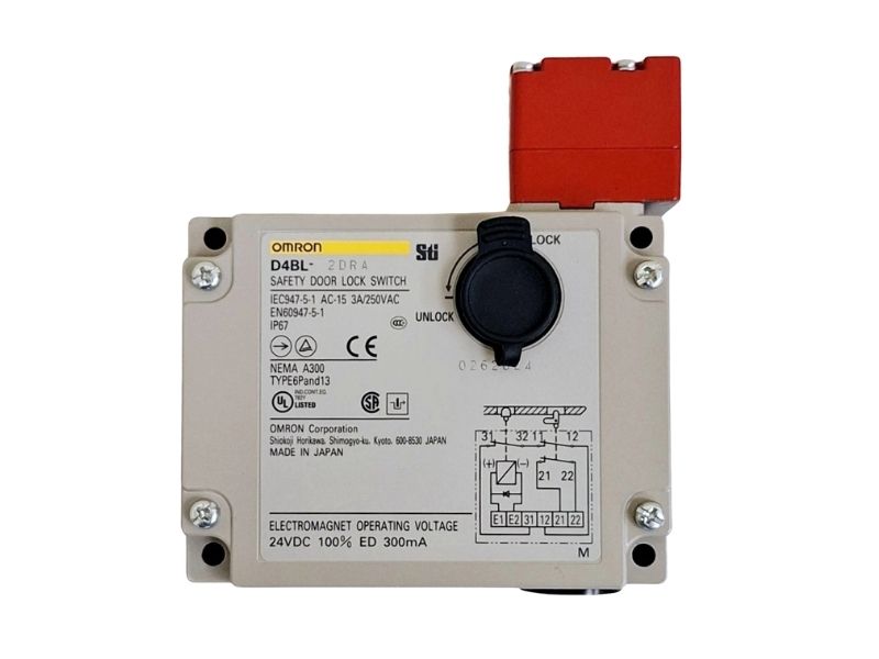 Omron D4BL-2DRA Safety Door Interlock Switch Key Lock 250VAC 3A IP67