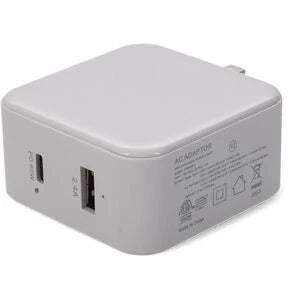 AddOn Wall Plug to USB C 3.1 15V at 3A, or 20V at 3A 60W total for US White