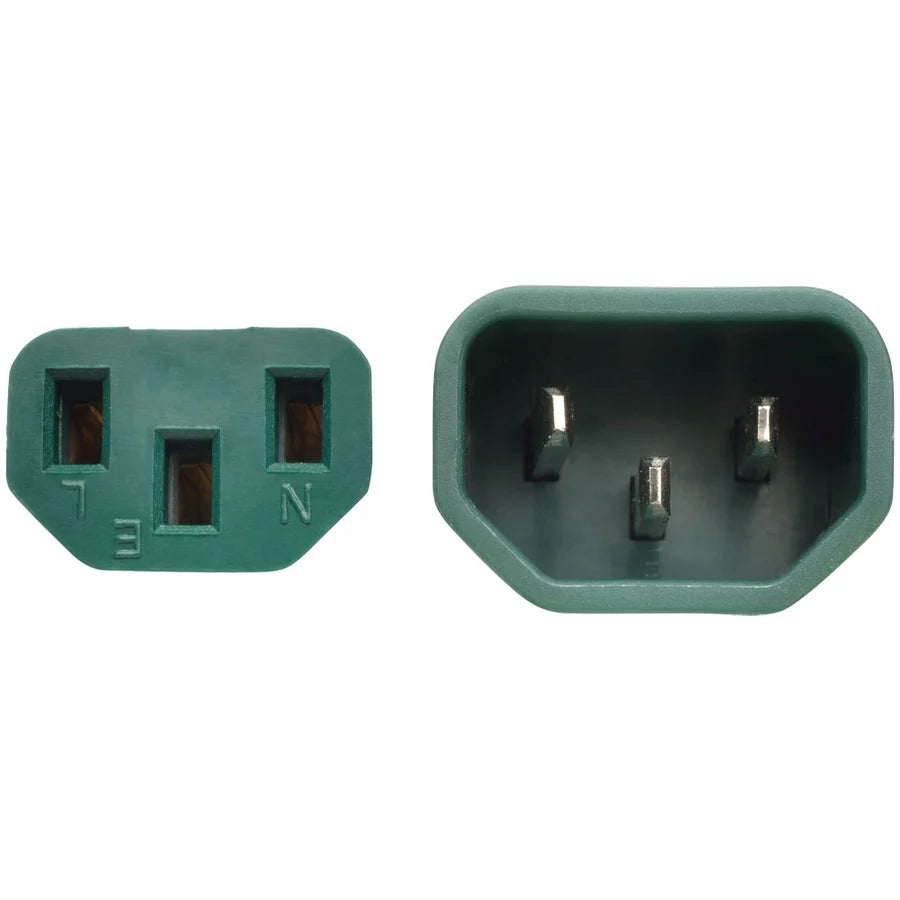 Eaton Tripp Lite Series Heavy-Duty PDU Power Cord, C13 to C14 - 15A, 250V, 14 AWG, 6 ft. (1.83 m), Green