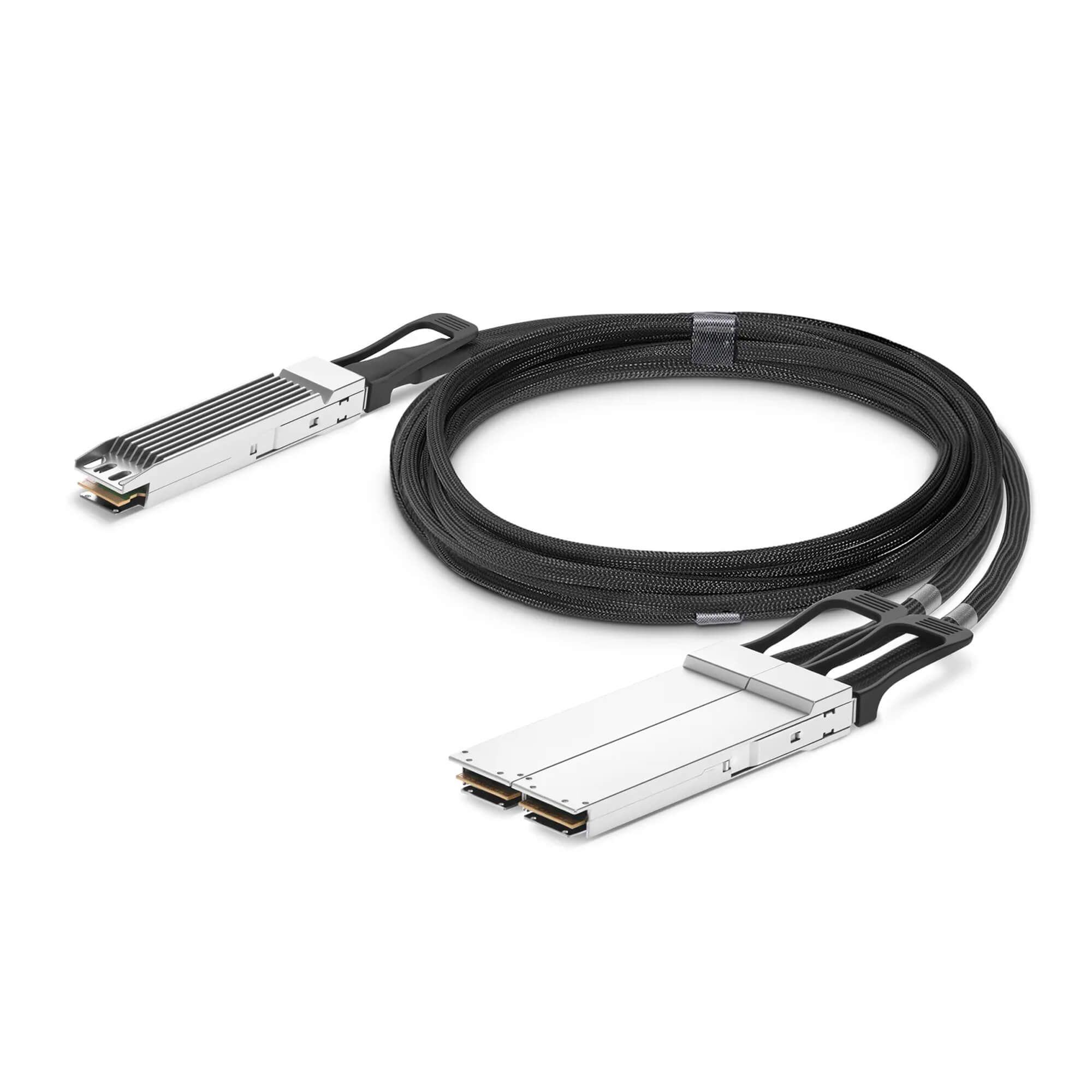 NSComm NVIDIA/Mellanox Compatible 800G OSFP Finned Top to 2 x 400G OSFP Flat Top Ethernet Active Electrical Copper Breakout Cable up to 5m(16ft)