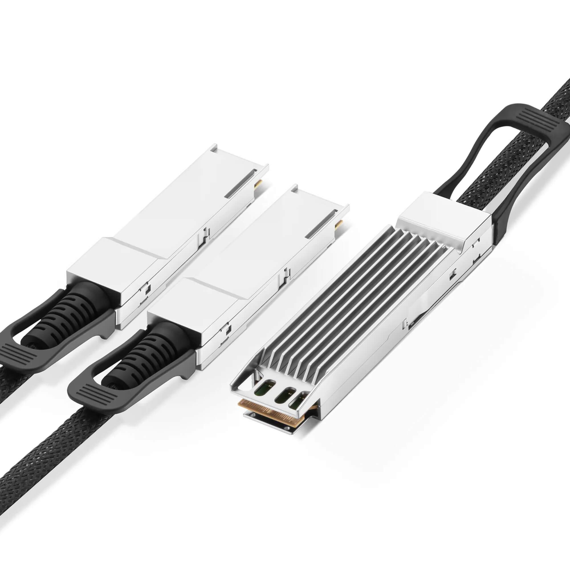 NSComm NVIDIA/Mellanox Compatible 800G OSFP Finned Top to 2 x 400G QSFP112 Active Direct Attach Copper Breakout Cable up to 5m(16ft)