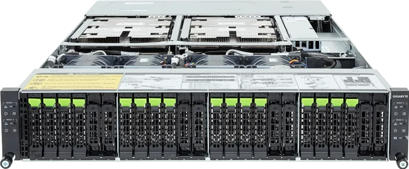Gigabyte H263-V60-AAW1 NVIDIA Superchip 2U 4-Node 16-Bay Rack-Mountable Server