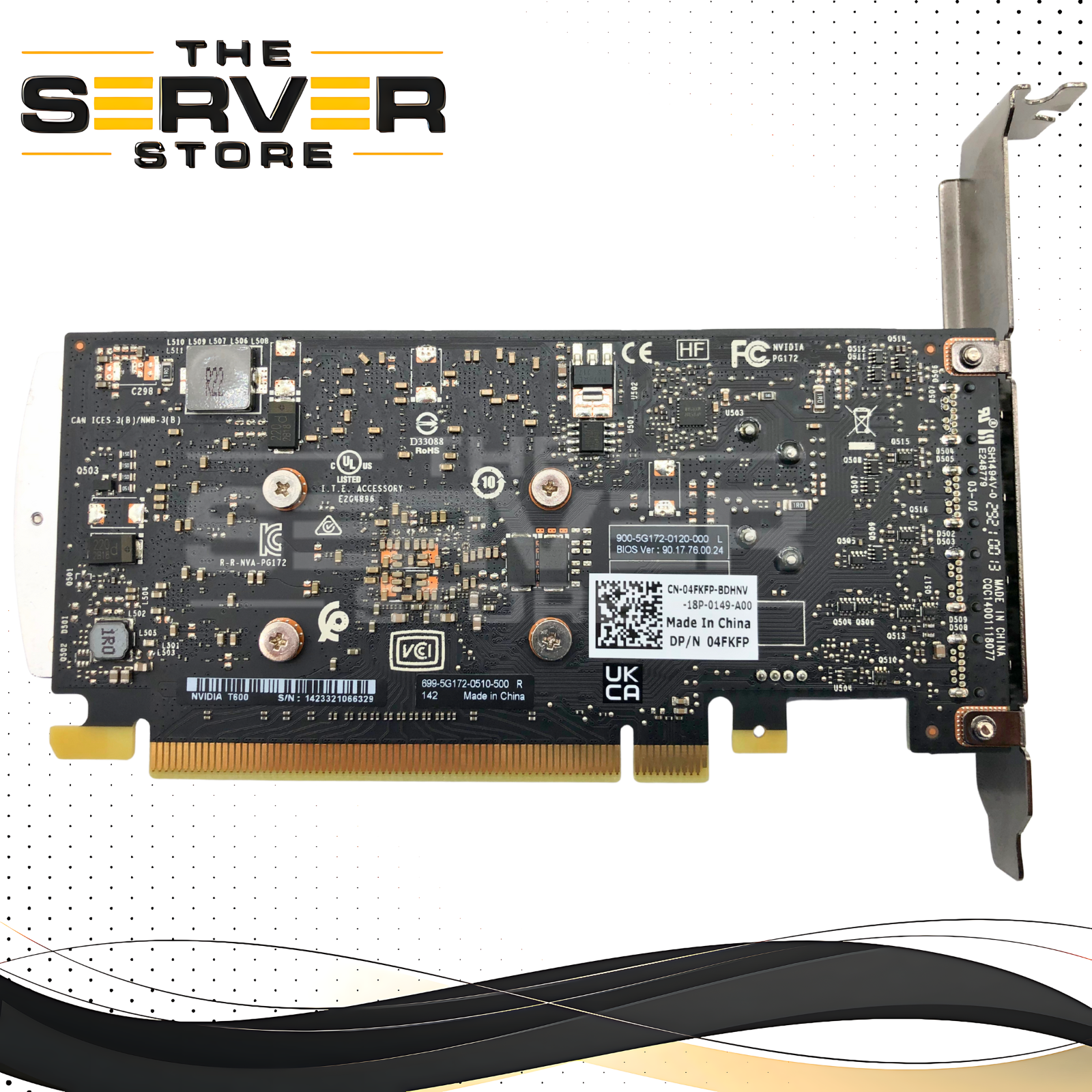 Dell NVIDIA T600 4GB GDDR6 Professional Workstation Graphics Card. 4x Mini DisplayPort Outputs. P/N: 699-5G172-0510-500, 900-5G172-0120-000, 180-1G172-DAAB-C41, 04FKFP, 4FKFP.