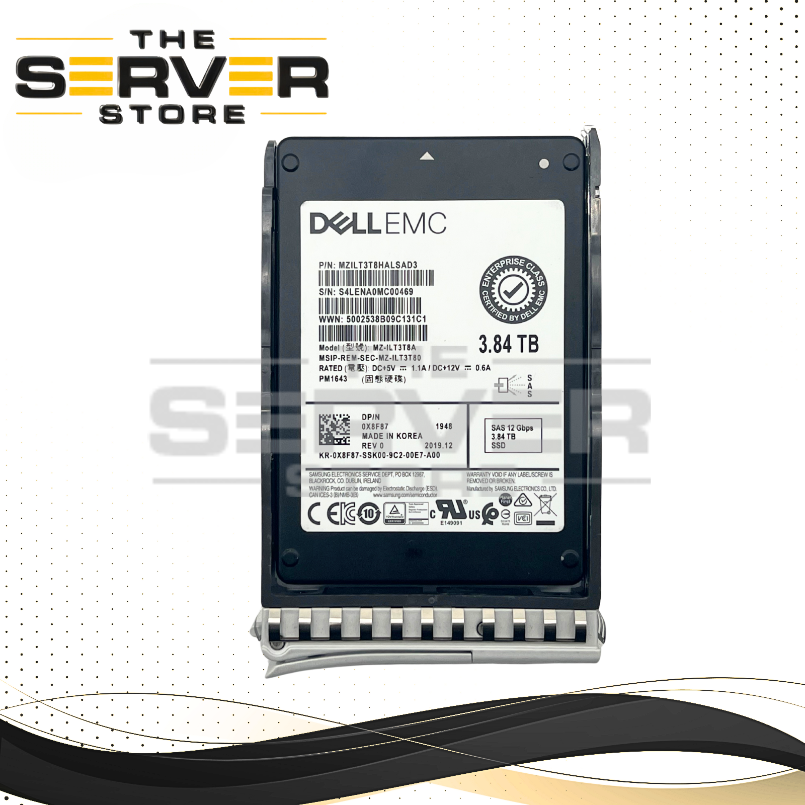 (New Open Box) Samsung 3.84TB SAS 12G RI 2.5" SSD PM1643 Series MZ-ILT3T8A For Cisco UCS Server