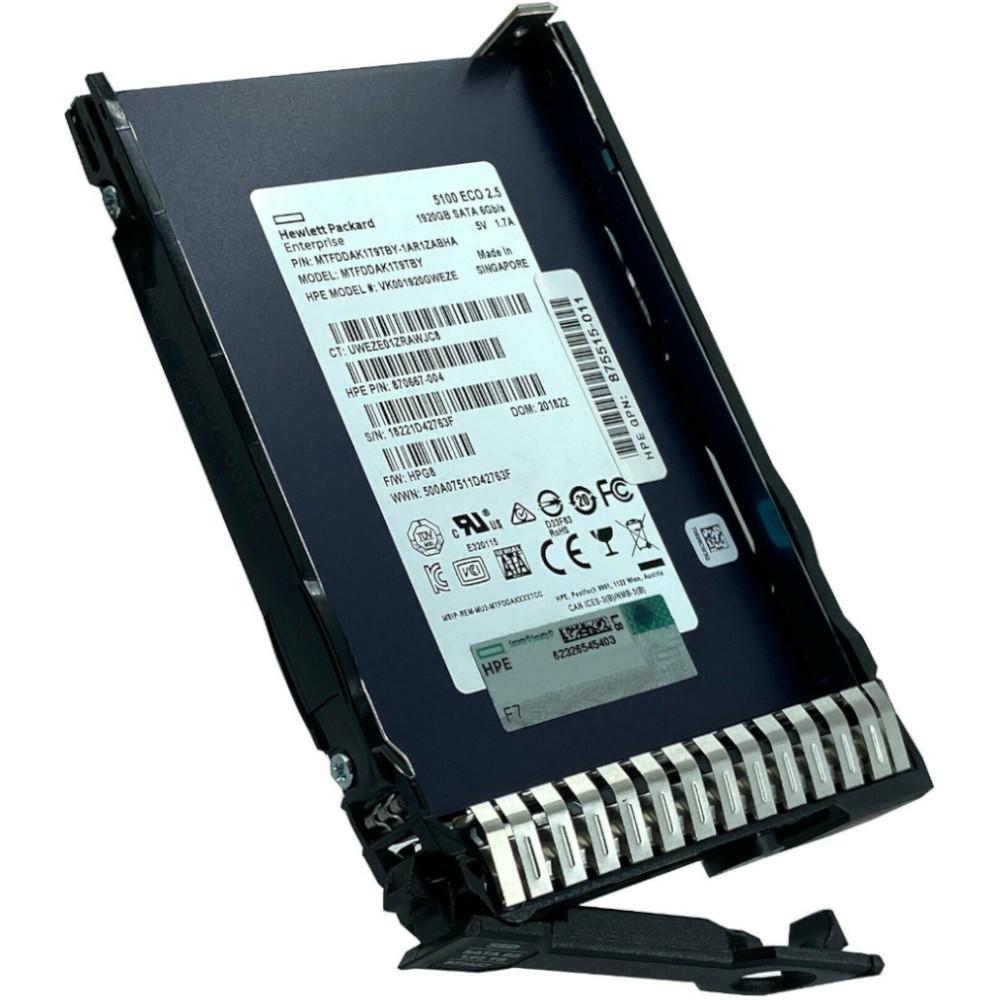 HP Generation 8 MTFDDAK1T9TBY-1AR1ZABHA 875515-011 1.92TB SATA 6Gb/s 3D TLC SED 2.5in Refurbished SSD