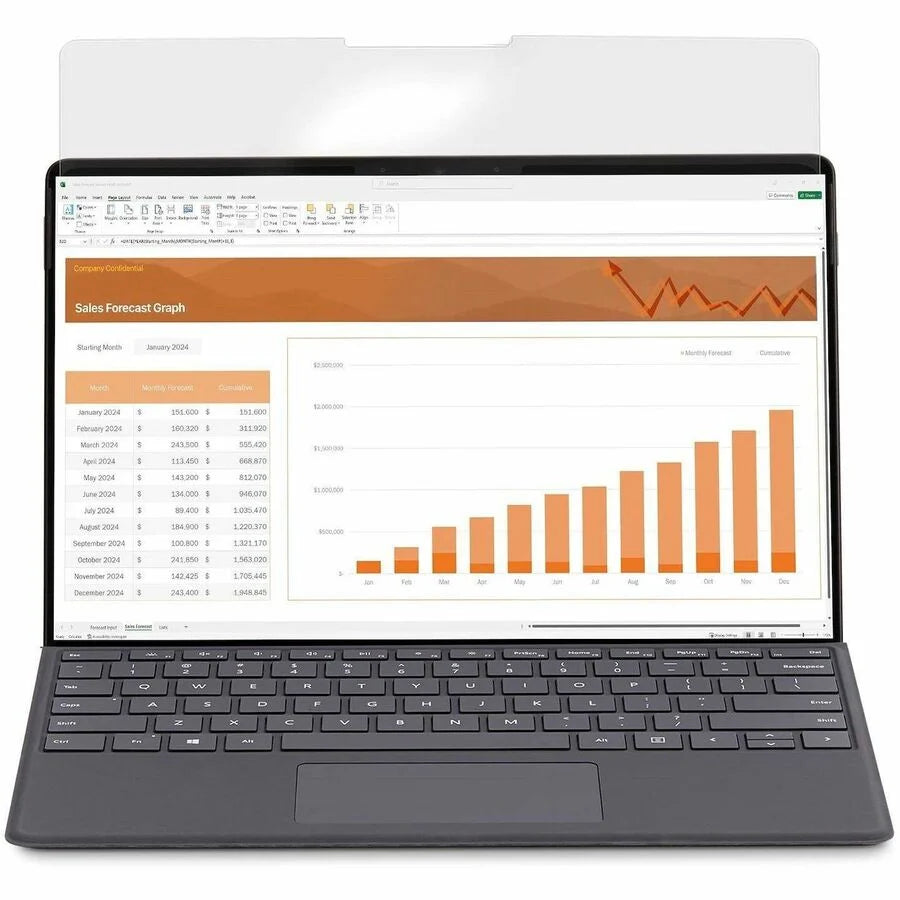 StarTech.com 4-Way 12.4in Surface Laptop Go 1/2/3 Privacy Screen Filter, For Portrait/Landscape, Touch-Enabled, +/- 30 Deg. View, Matte