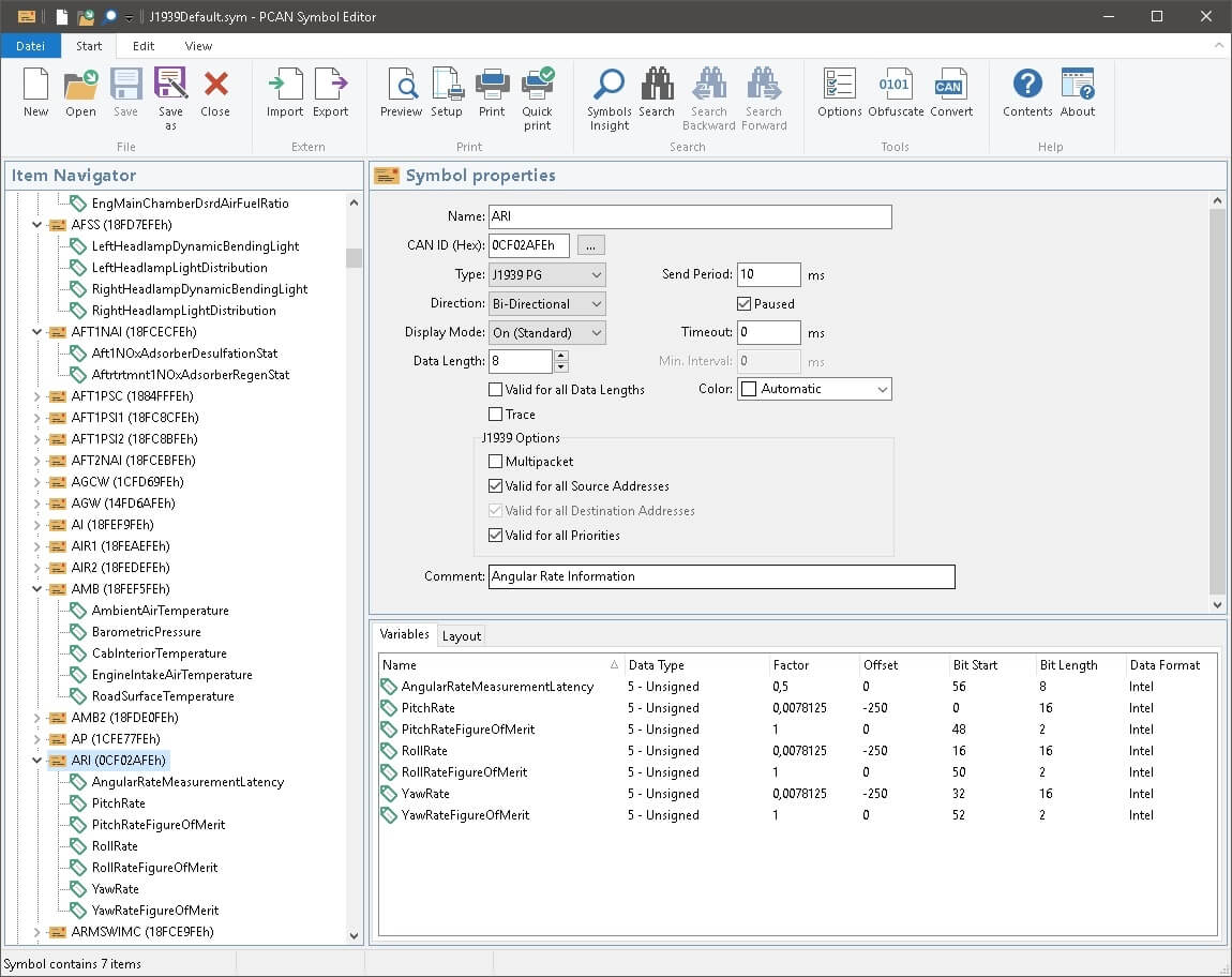 PCAN Explorer 6: J1939 Add-in