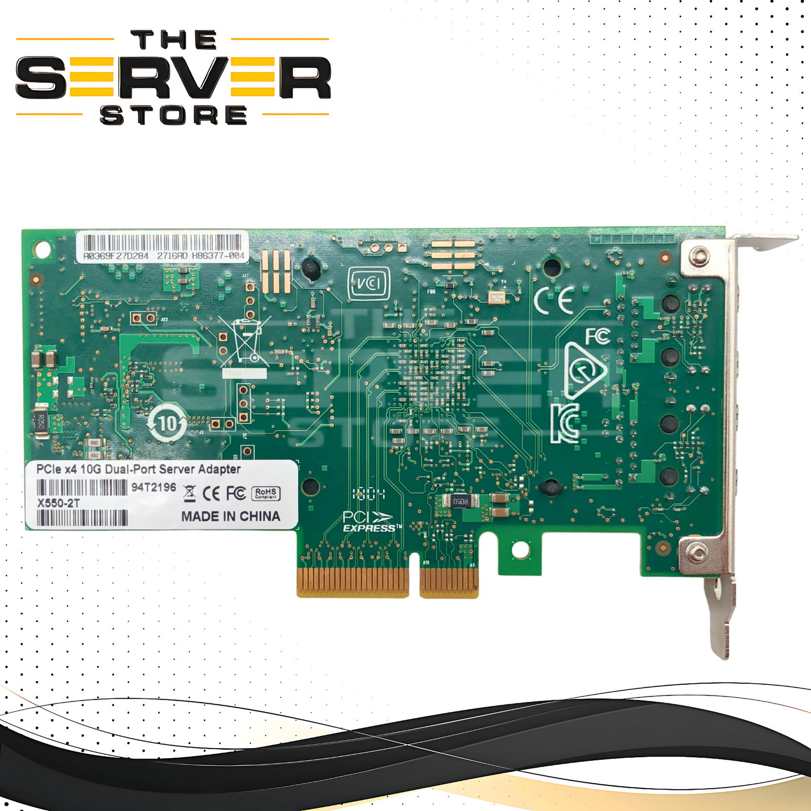 Intel Ethernet Converged Network Adapter X550-T2. Dual-Port 10GBASE-T RJ-45 PCIe 3.0 x4. P/N: H86377-004.