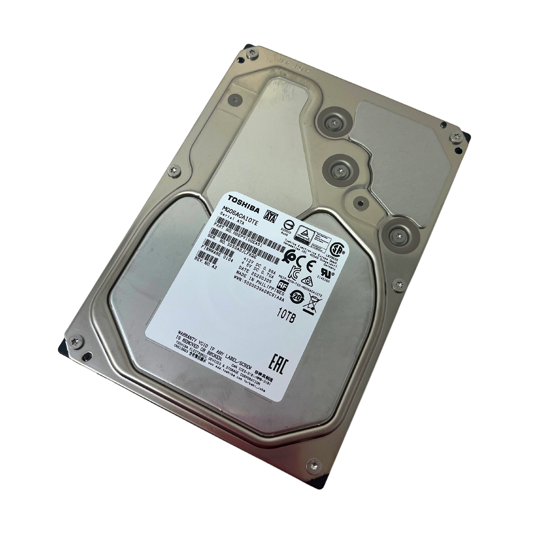 Lenovo 10TB 7.2K RPM 6Gbps SATA 3.5'' HDD W/Tray Grade A (MG06ACA10TE)