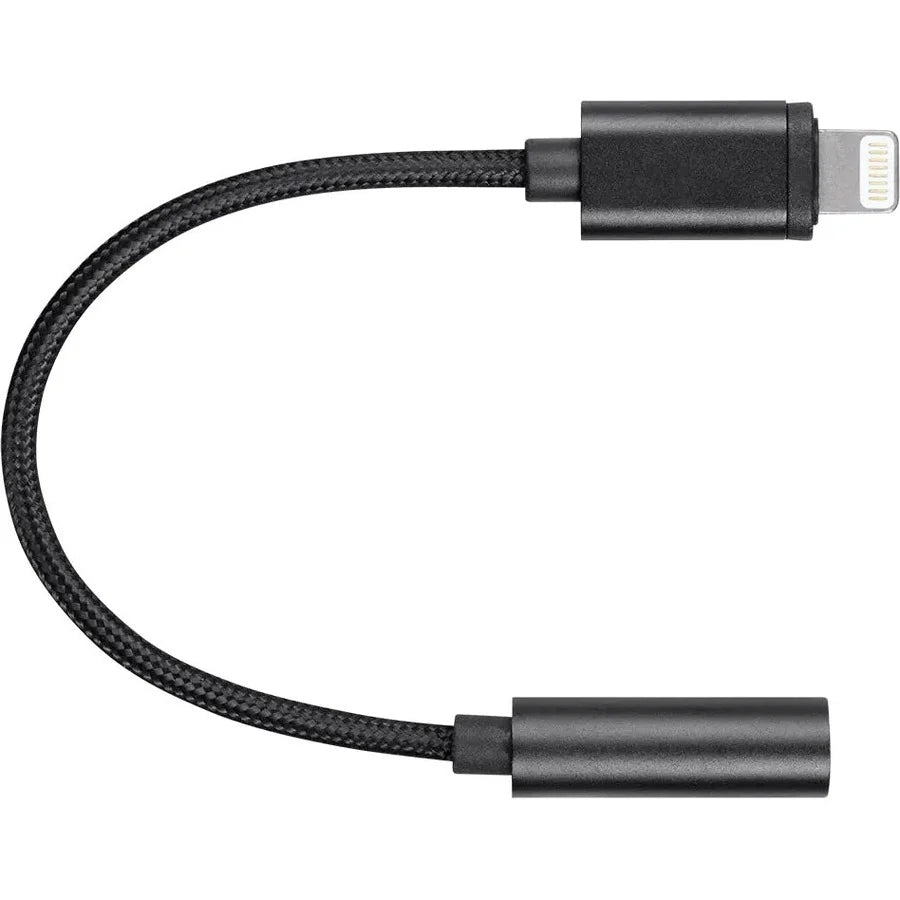 Monoprice MFi Certified Lightning to 3.5mm Audio Adapter, Nylon Braid, Black