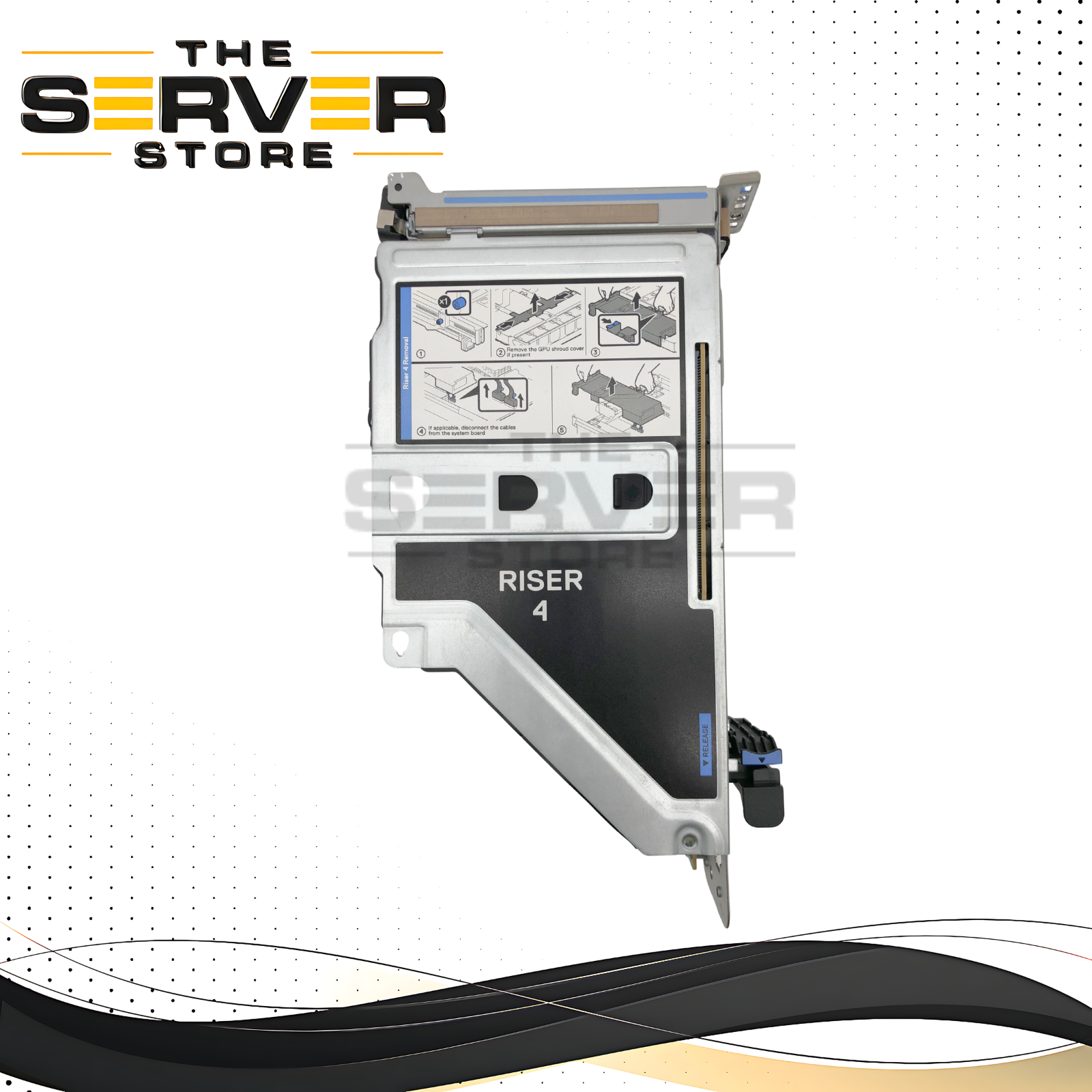 Dell PowerEdge R750 Server Riser 4 Board (4 in 1) with 1x PCIe x16 Slot and Metal Bracket. P/N: WTHD0, 0WTHD0.