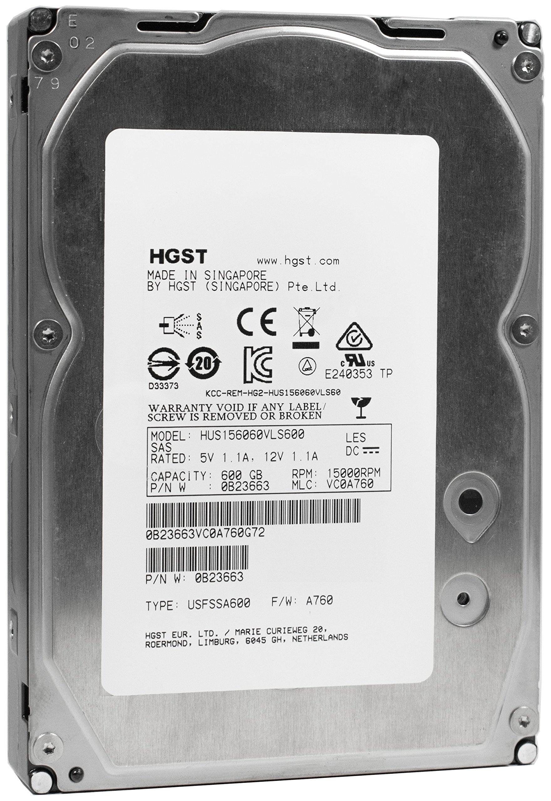 600GB 15K 3.5" SAS 6 Gbps Hard Drive HUH156060VLS600 0B24496 w Tray 5704327896883