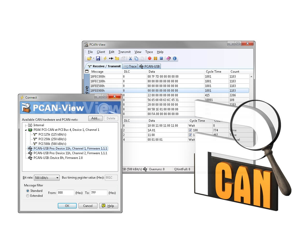 PCAN-View (Free CAN/CAN FD Monitor)