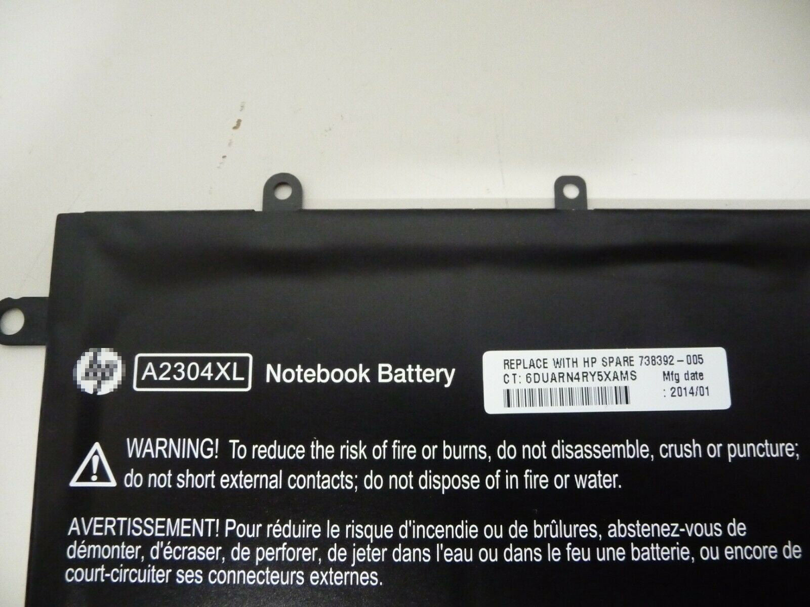 Hp A2304XL HSTNN-LB5R 738392-005 14-Q 14-Q010NR 14-Q020NR 51Wh Battery