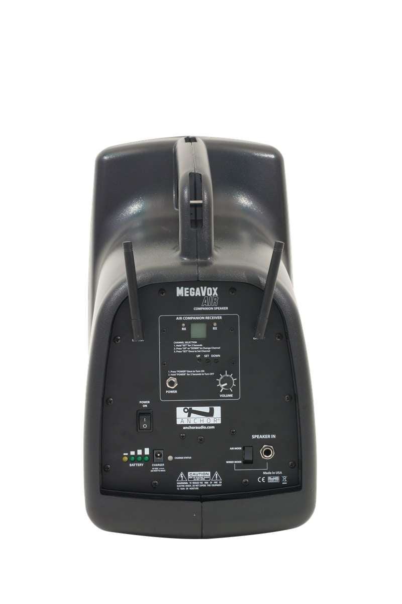 Anchor Audio MegaVox AIR X1 Battery-Powered PA System with Bluetooth, Anchor-Air, Wireless Beltpack and Headband Microphone, and Speaker Stands