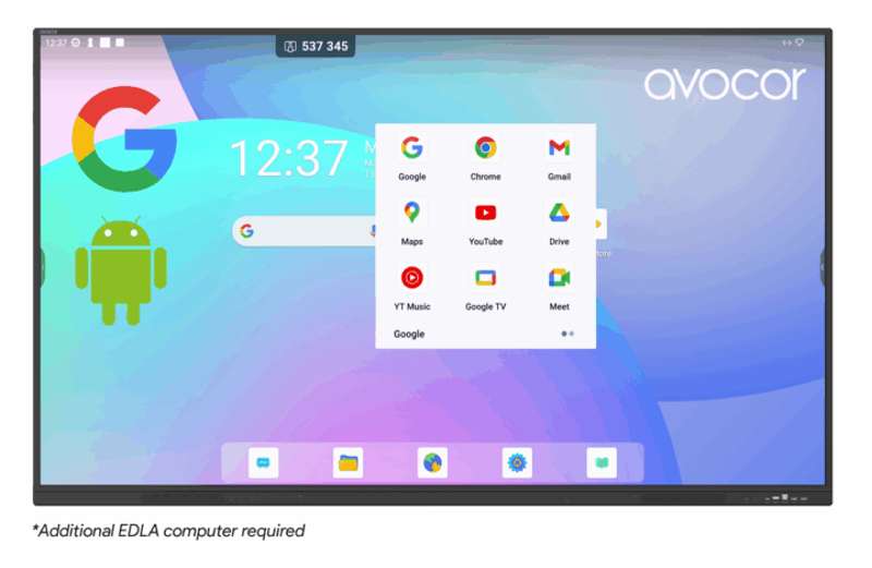 Avocor S-Series 65" 4K IR LED Interactive Display, EDLA