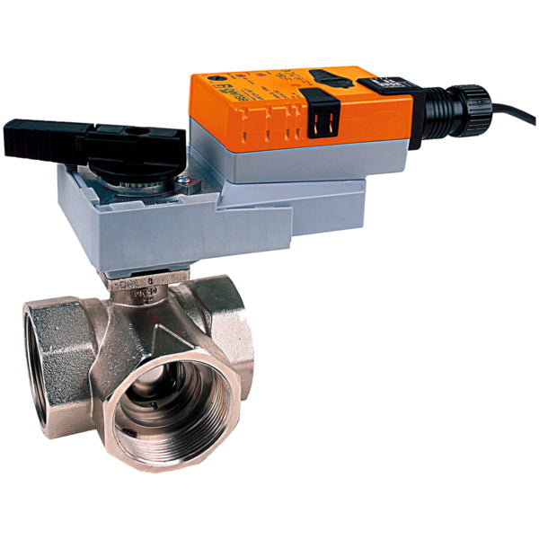 B340L+ARX24-MFT | Belimo Three Way Ball Valve 1.5 Inch 57 Cv With Programmable Actuator 24V