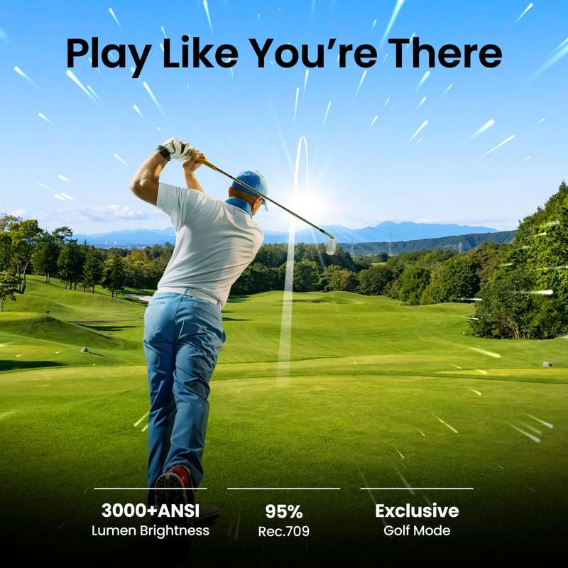 BenQ AH30ST 3000-Lumen Short Throw 1080P LED Golf Simulator Projector