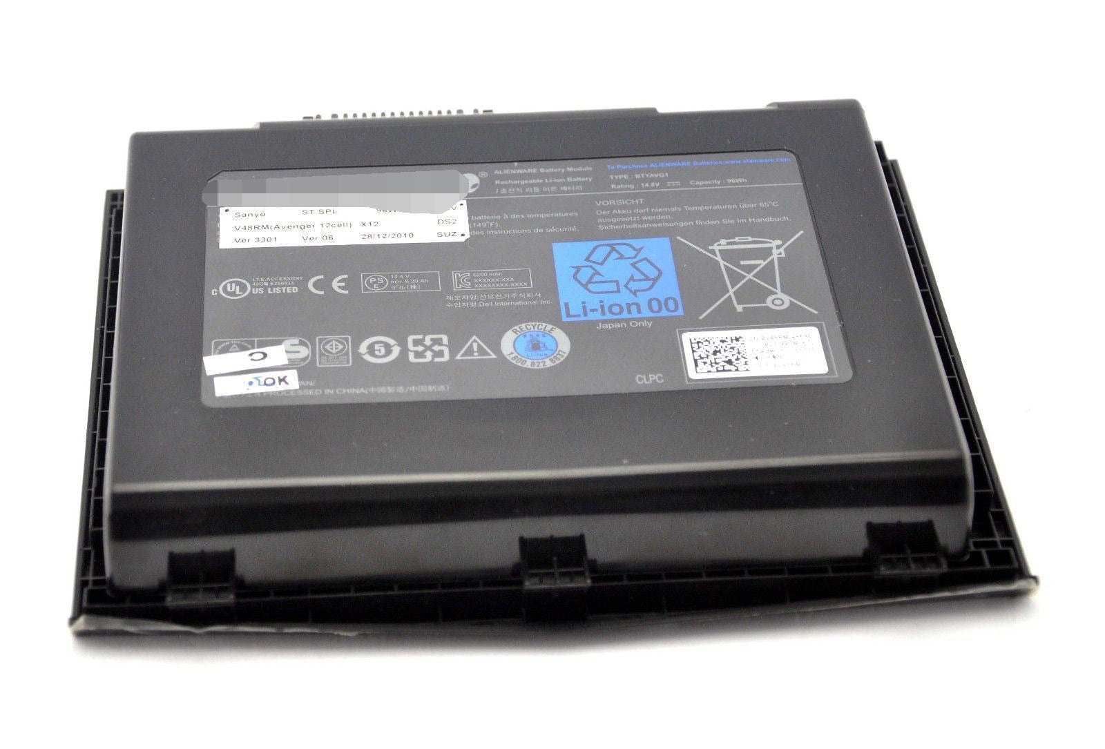 BTYAVG1 14.8V 96Wh Battery for Dell Alienware M18x R1 R2 Laptop